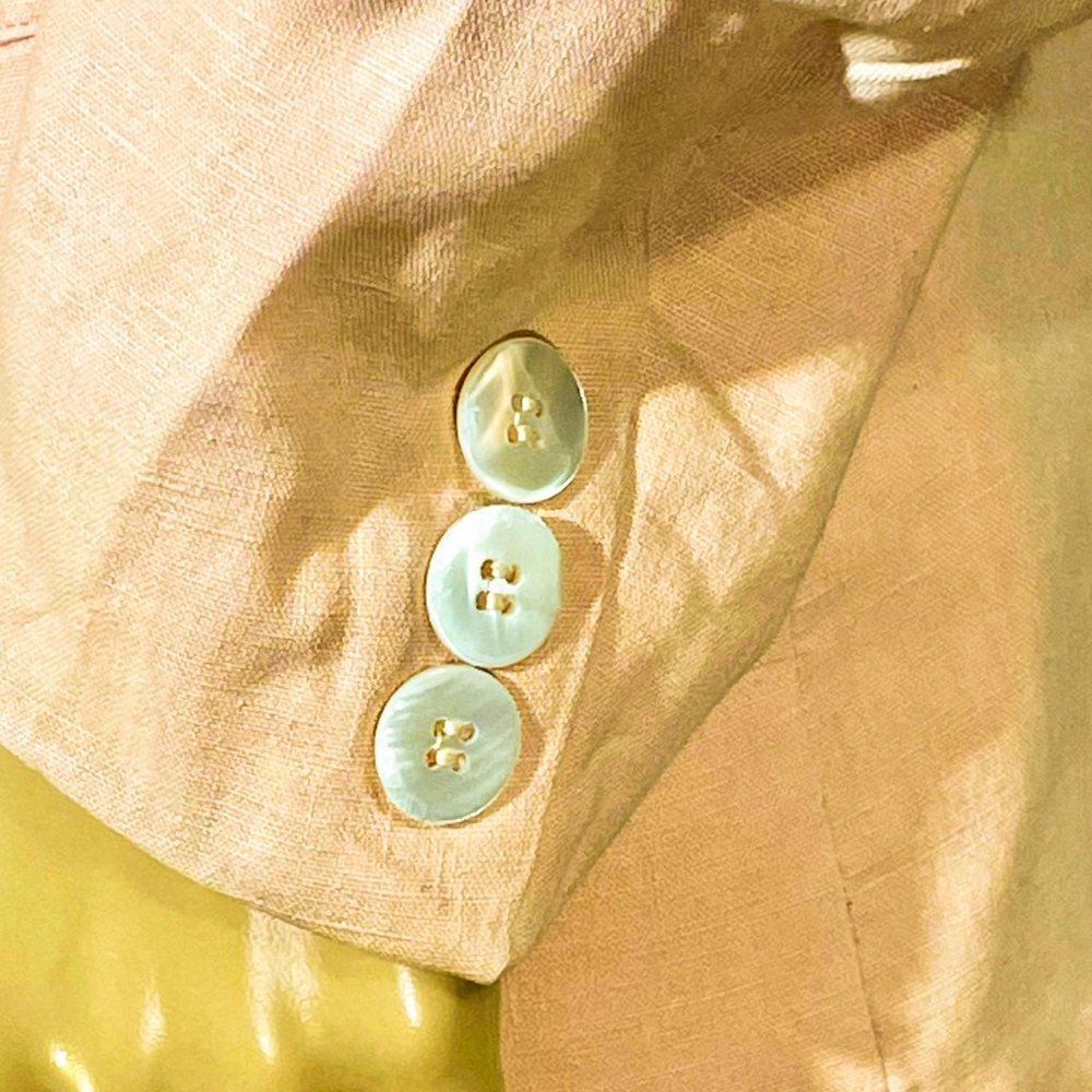 ▪️ VTG▪️EVAN PICONE▪️ILGWU▪️1970's Pink Natural Linen Jacket Blazer - Picture 4 of 8